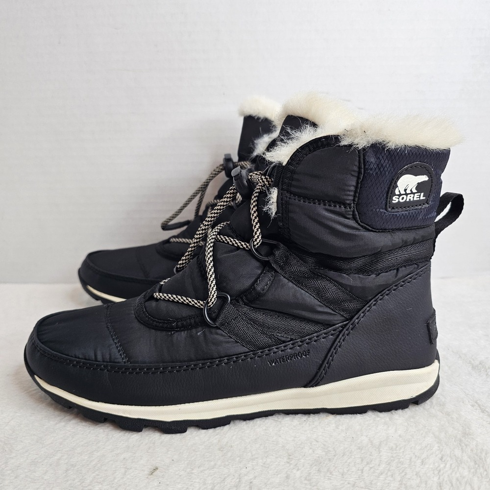 Sorel NY1897 Women Black Leather Waterproof Cozy Joan Boots Size US 7